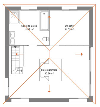 Plan étage maison contemporaine