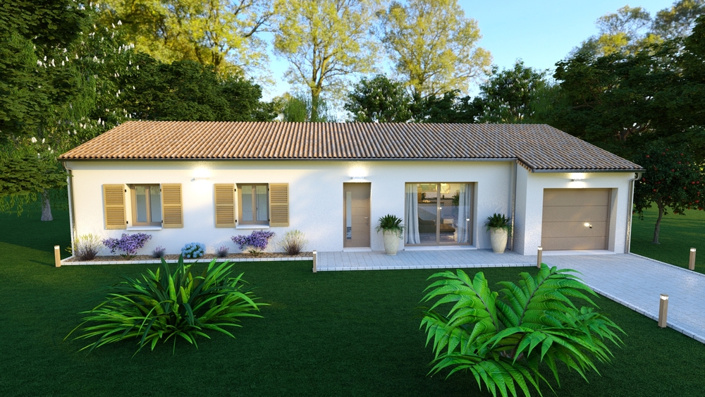Vue sur une maison lumineuse