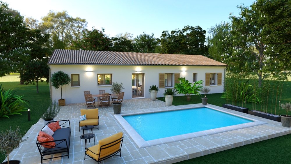 Bel extérieur avec terrasse et piscine