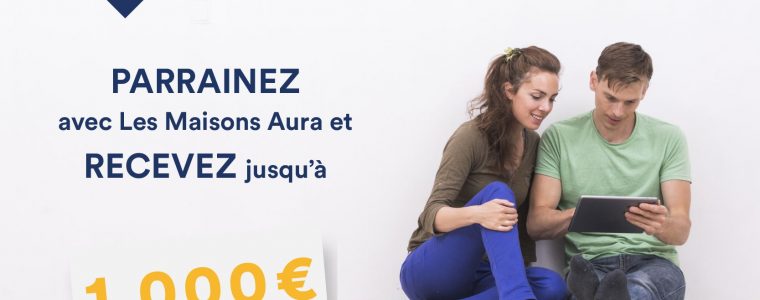 Couple homme et femme pour une offre de parrainage Les Maisons Aura