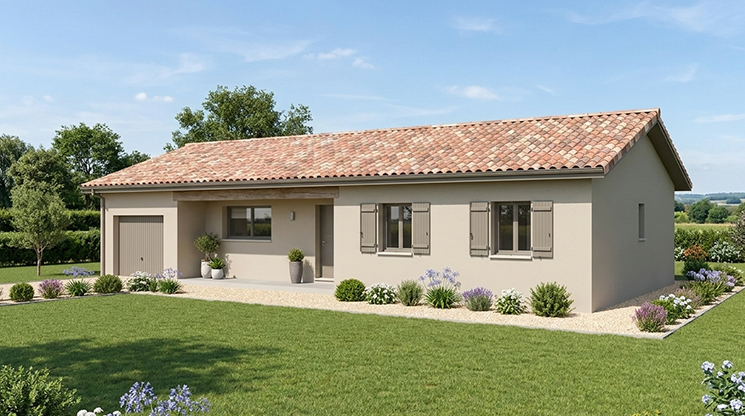 Maison avec garage et porche d'accueil en Dordogne