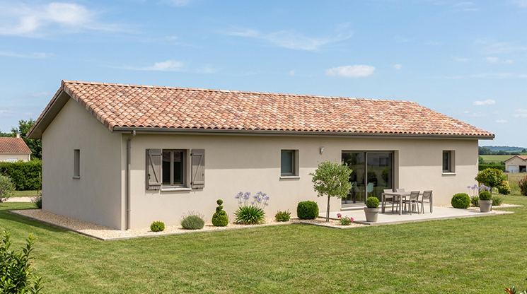 Maison moderne en Dordogne avec terrasse