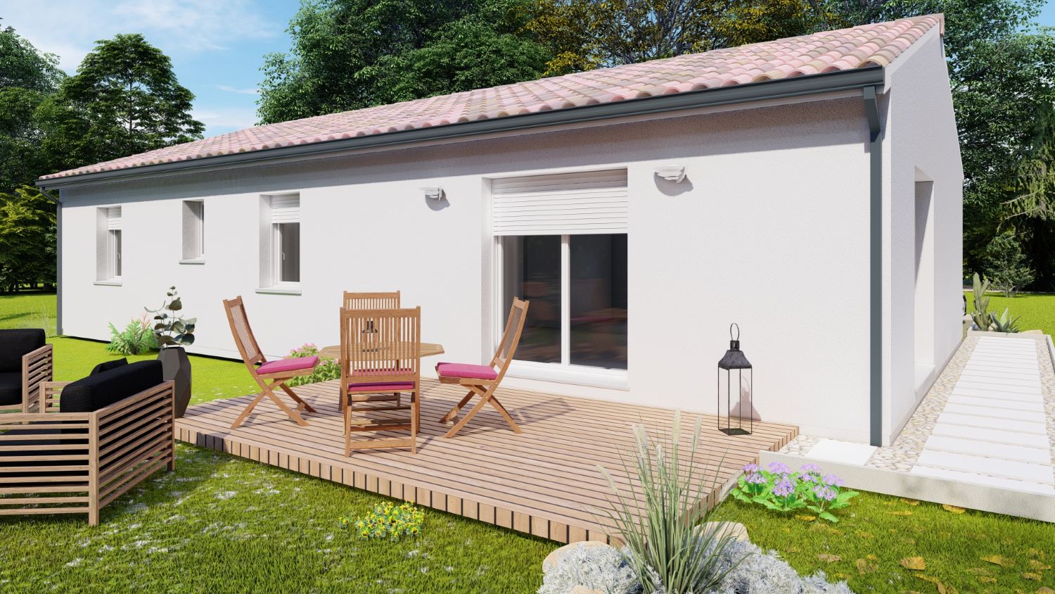 Maison 3 chambres avec suite parentale et une terrasse en bois